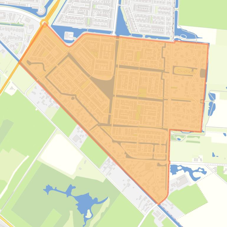 Kaart van de buurt Veenderij.