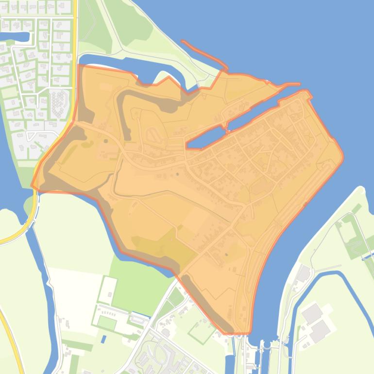 Kaart van de buurt Veere.