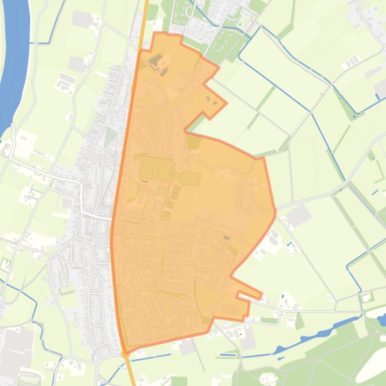 Kaart van de buurt Velden-Oost.