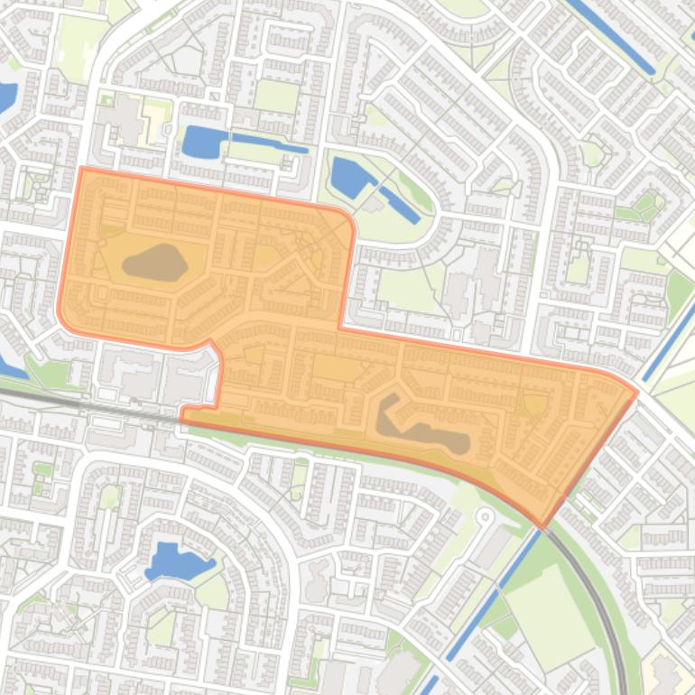 Kaart van de Veldenbuurt-Oost.