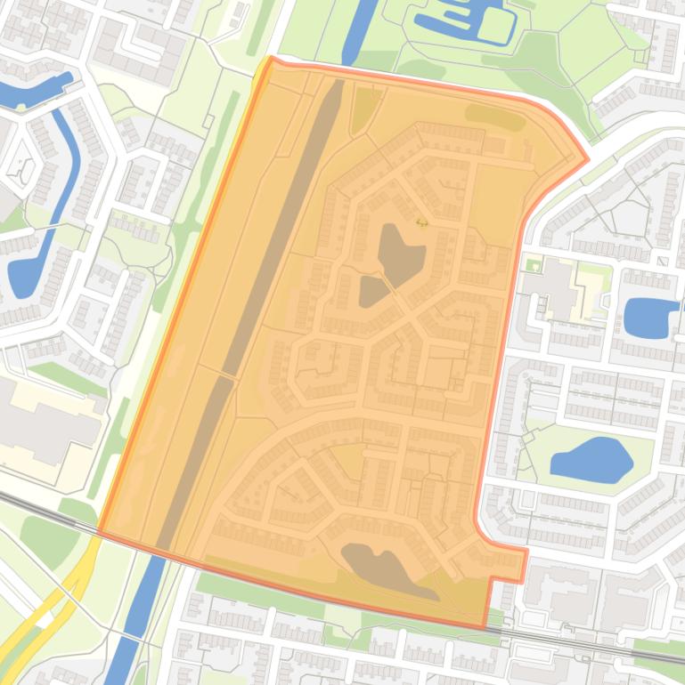 Kaart van de Veldenbuurt-West.