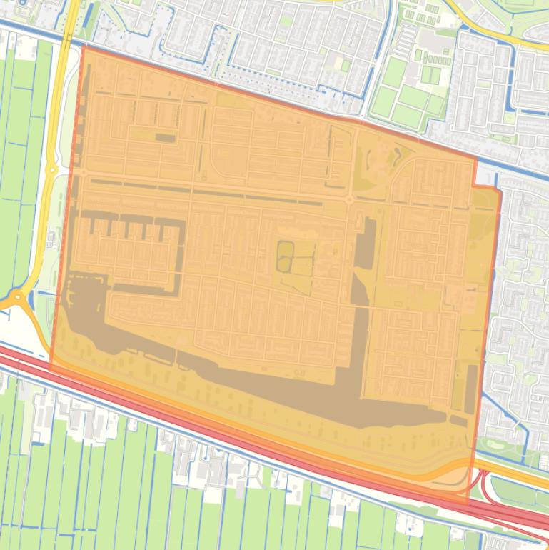 Kaart van de buurt Veldhuizen.