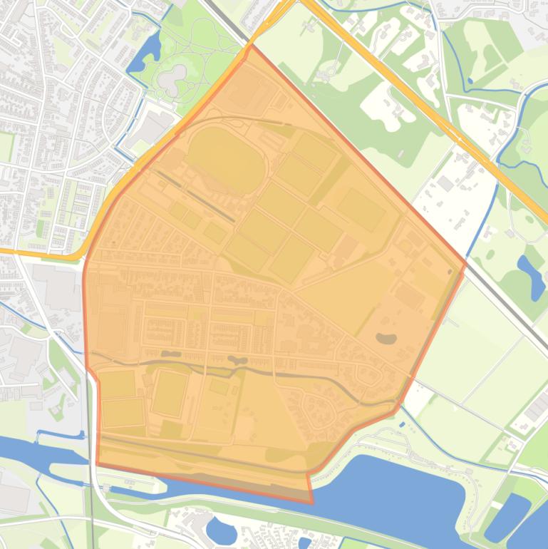 Kaart van de buurt Veldwijk Zuid.