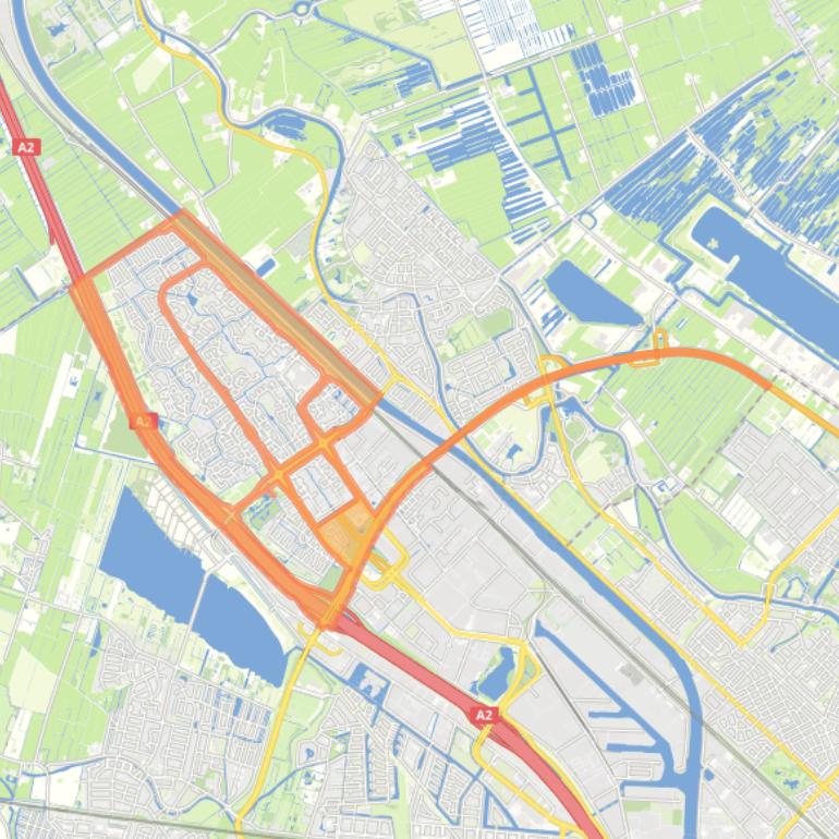Kaart van de buurt Verbindingswegen.