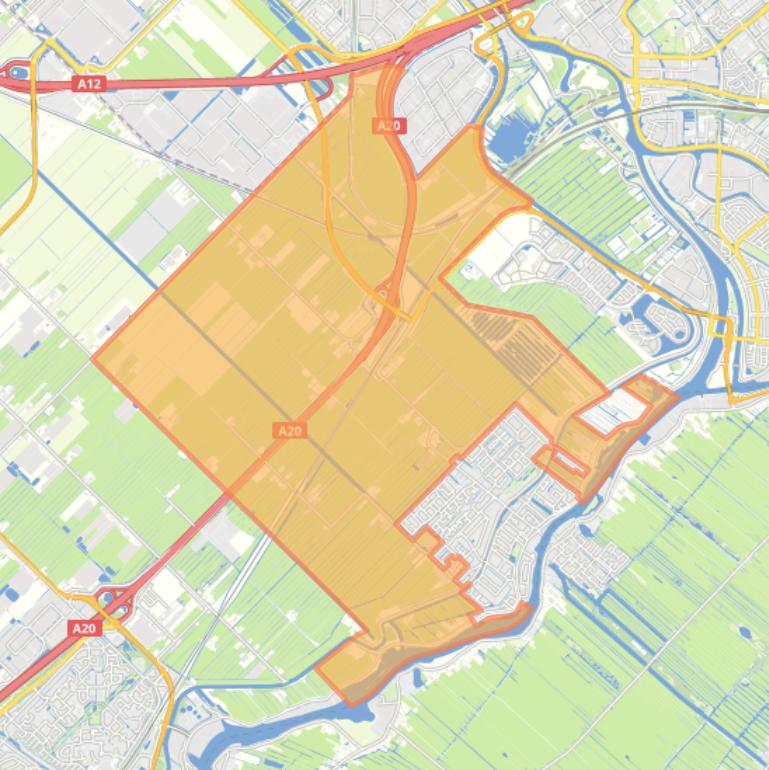 Kaart van de buurt Verspreide bebouwing Moordrecht.