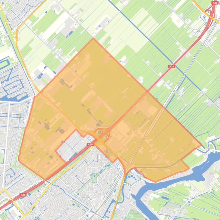 Kaart van de buurt Verspreide bebouwing Zuidplaspolder Nieuwerkerk aan den IJssel.