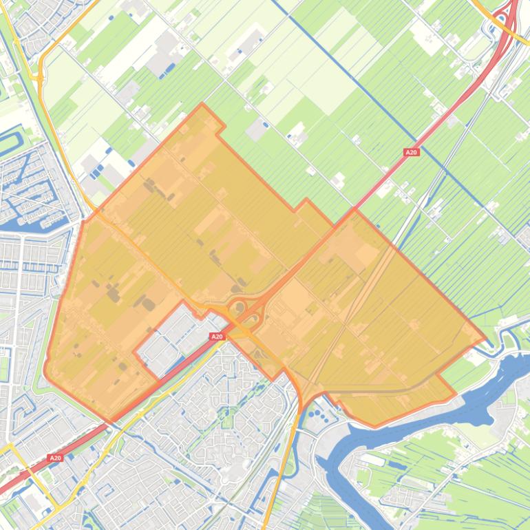 Kaart van de buurt Verspreide bebouwing Zuidplaspolder.
