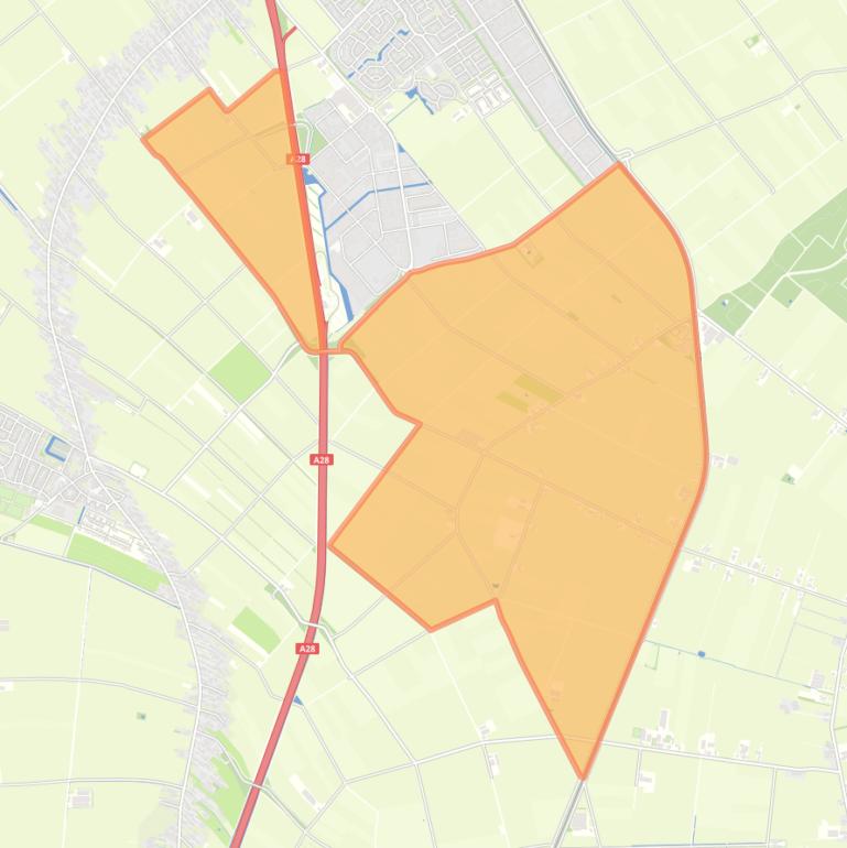 Kaart van de buurt Verspreide huizen Achthoven en Leidijk.