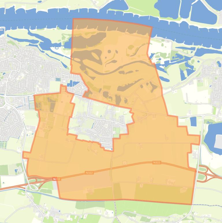 Kaart van de buurt Verspreide huizen Afferden.