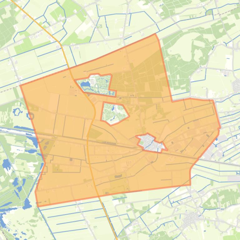 Kaart van de buurt Verspreide huizen America.