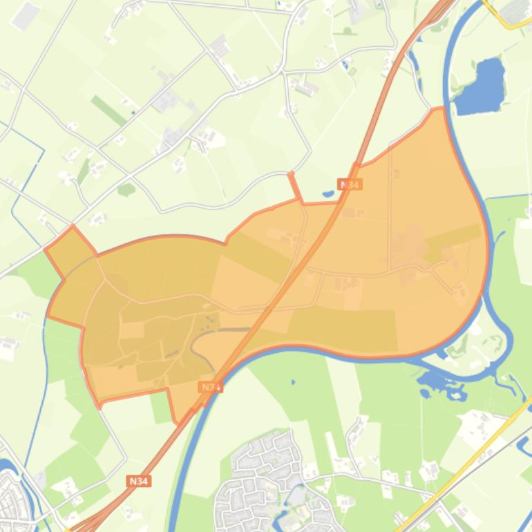 Kaart van de buurt Verspreide huizen Anevelde.