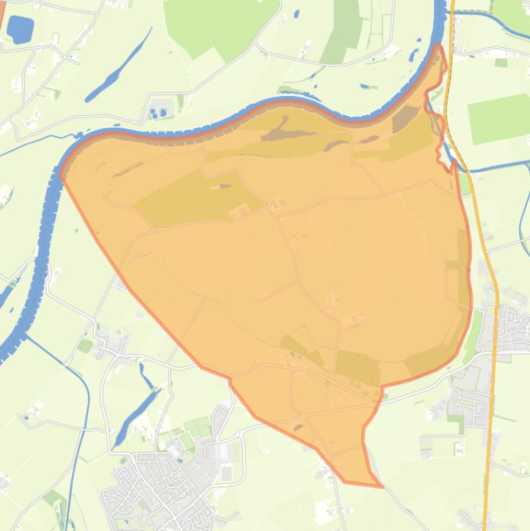 Kaart van de buurt Verspreide huizen Bakerwaard.