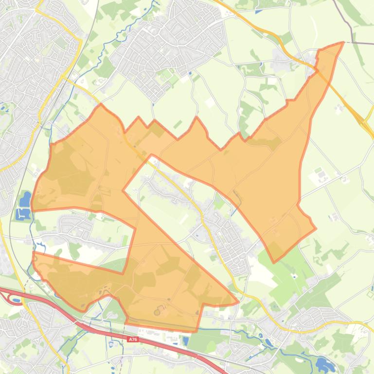 Kaart van de buurt Verspreide huizen.