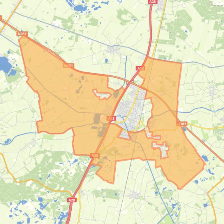 Kaart van de buurt Verspreide huizen Beilen.