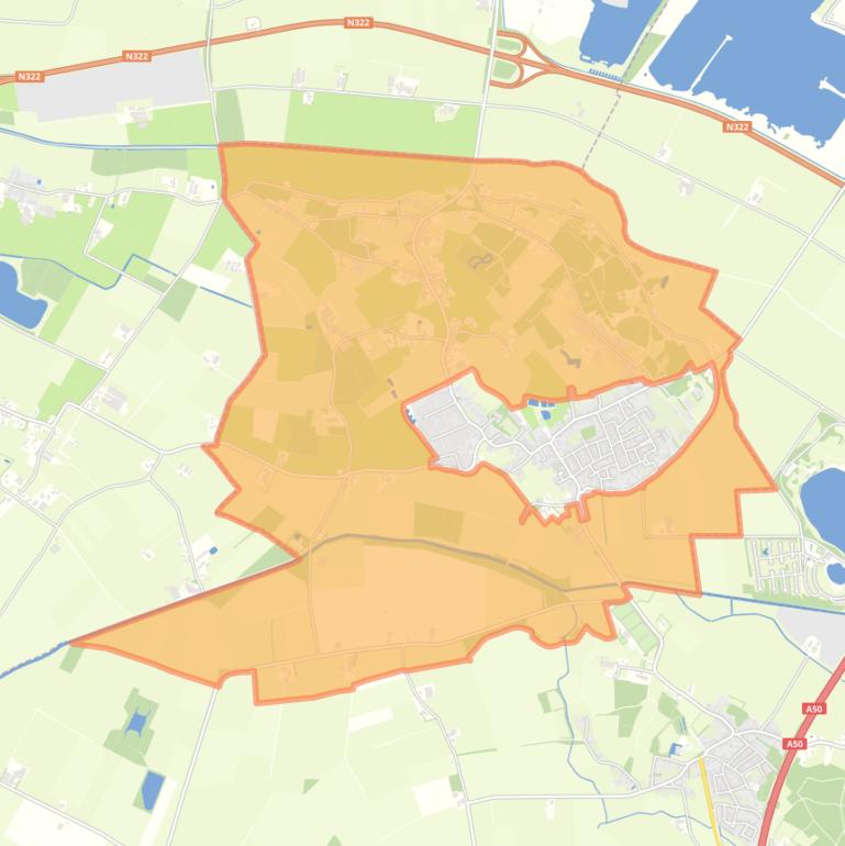 Kaart van de buurt Verspreide huizen Bergharen.