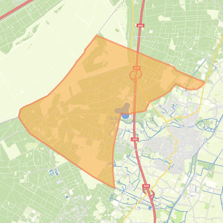 Kaart van de buurt Verspreide huizen bosgebied.