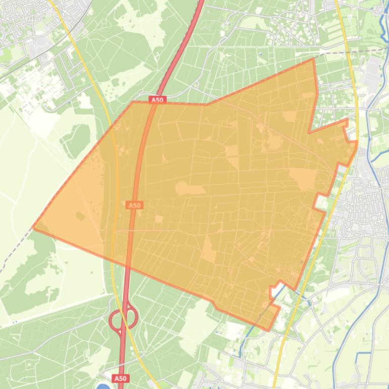 Kaart van de buurt Verspreide huizen bosgebied.