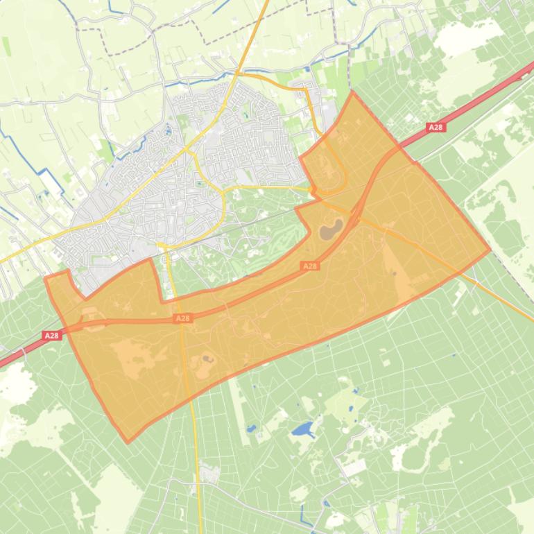 Kaart van de buurt Verspreide huizen bosgebied Nunspeet.