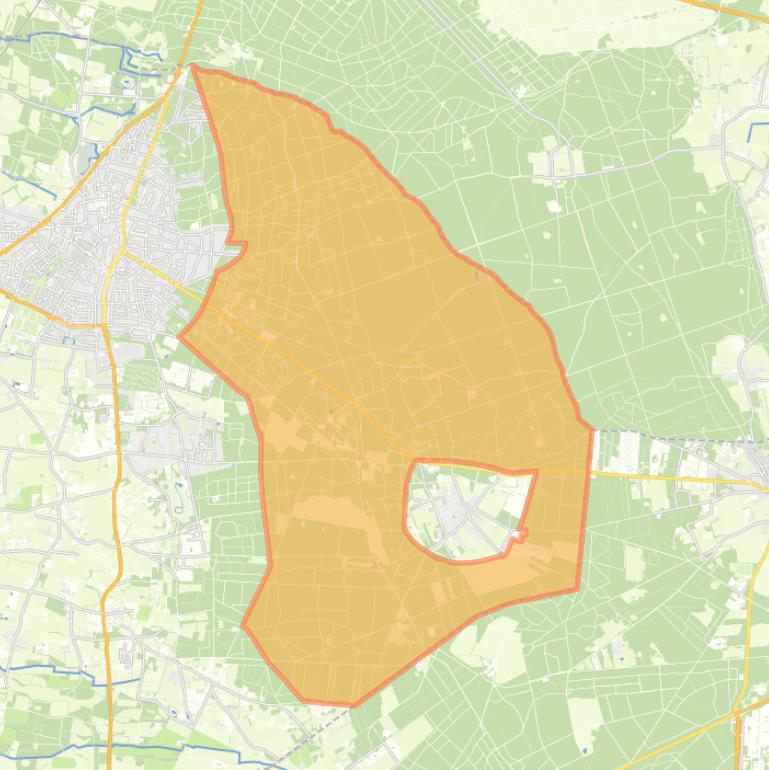 Kaart van de buurt Verspreide huizen bosgebied.