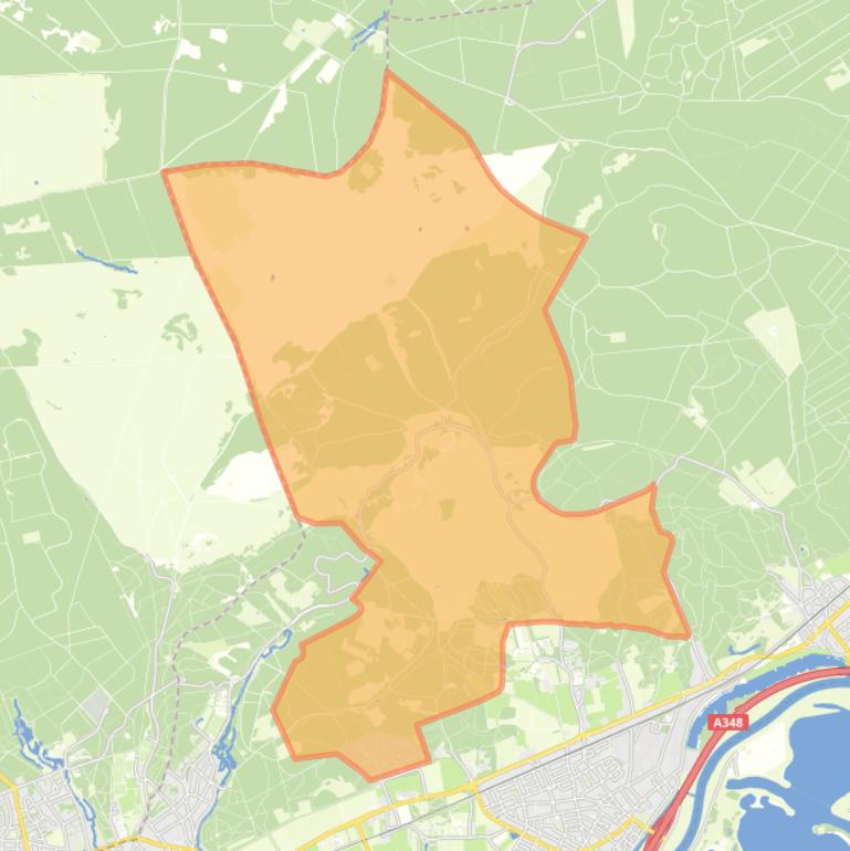 Kaart van de buurt Verspreide huizen bosgebied Rheden.