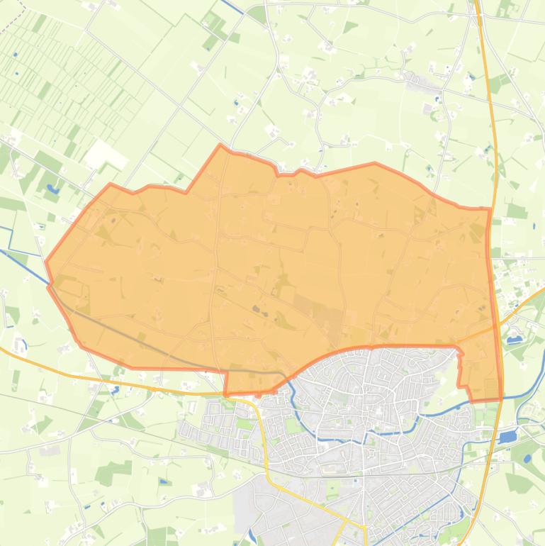 Kaart van de buurt Verspreide huizen Dale.