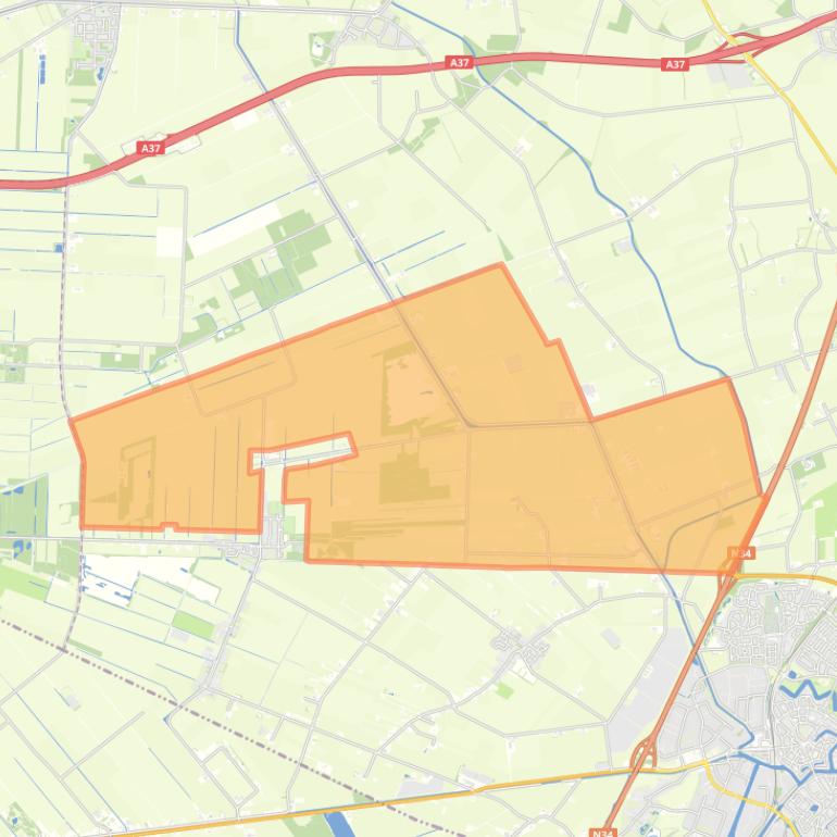 Kaart van de buurt Verspreide huizen Dalerpeel.