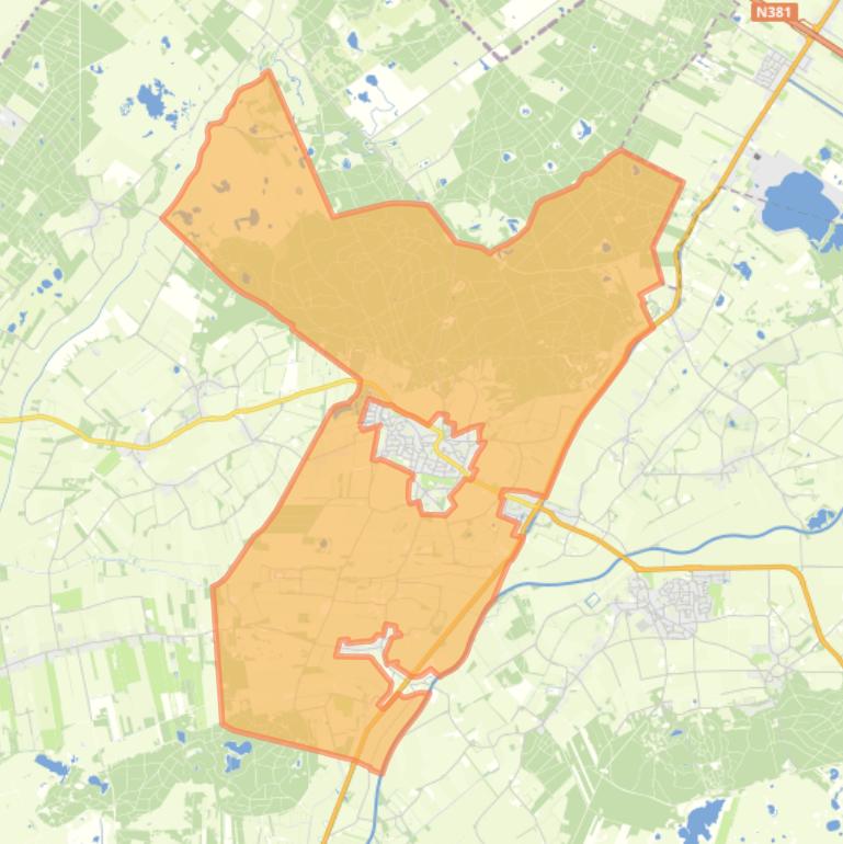 Kaart van de buurt Verspreide huizen Diever.