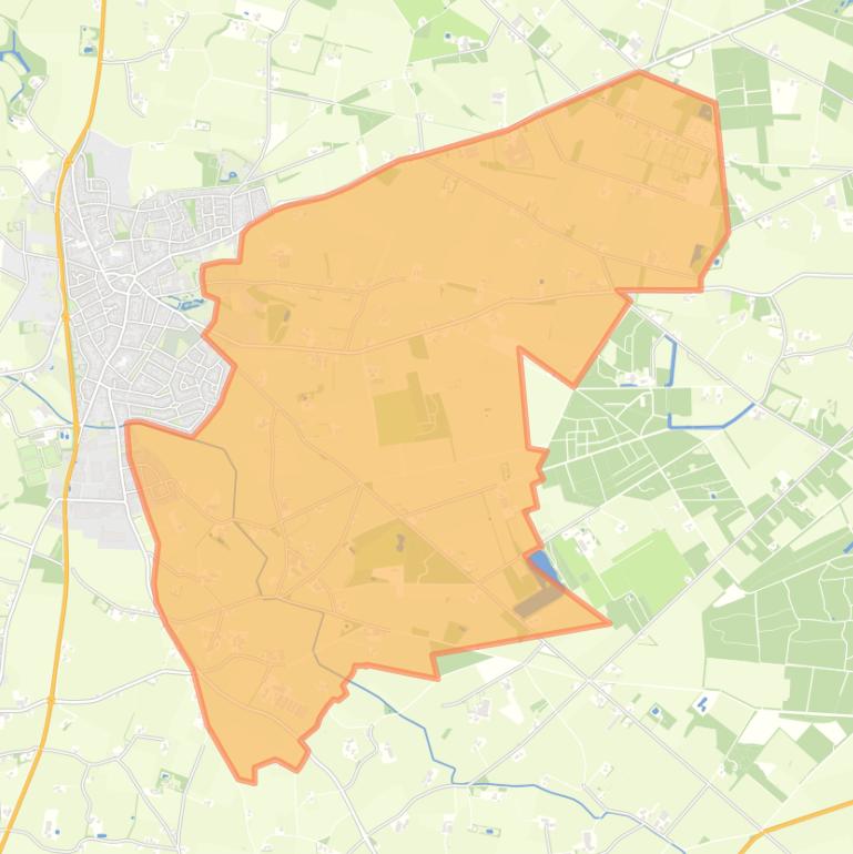 Kaart van de buurt Verspreide huizen Dunsborg.