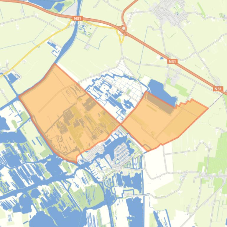 Kaart van de buurt Verspreide huizen Earnewâld.