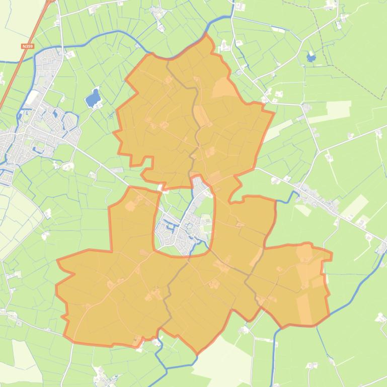 Kaart van de buurt Verspreide huizen Easterein.