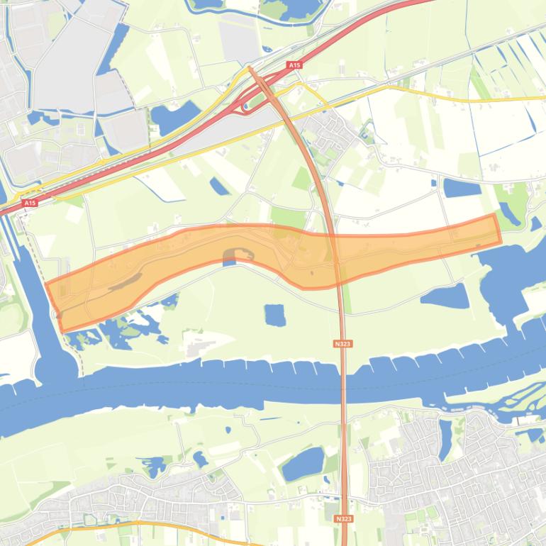 Kaart van de buurt Verspreide huizen Echteld-Waalbandijk.