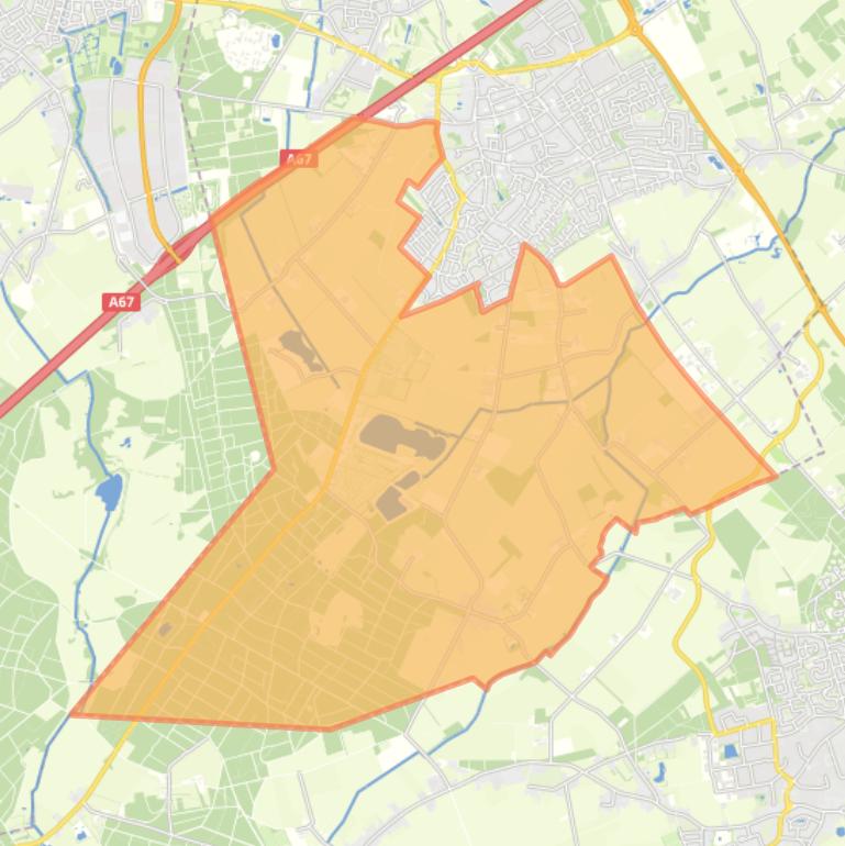 Kaart van de buurt Verspreide huizen Eersel.