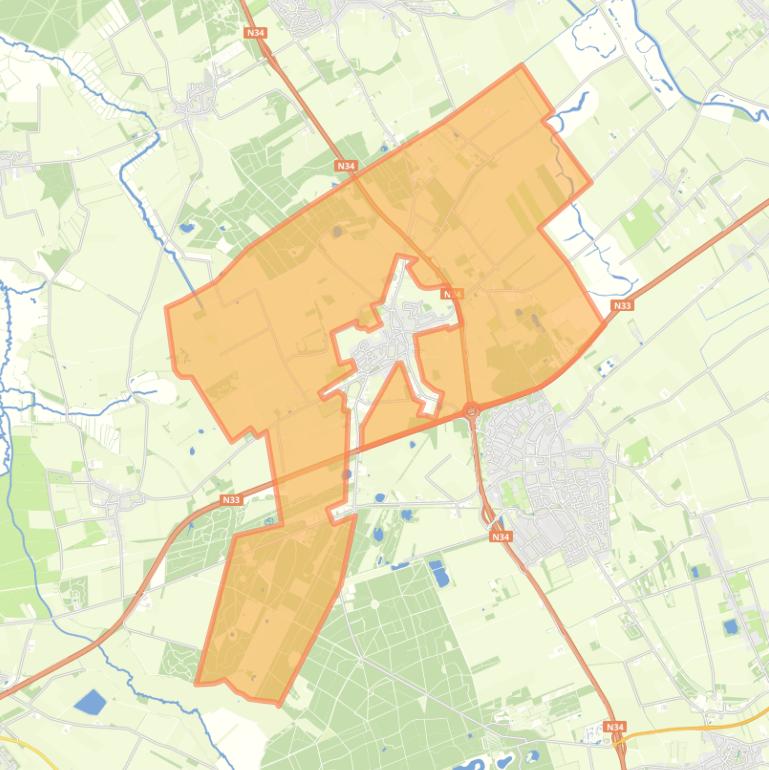 Kaart van de buurt Verspreide huizen Eext.