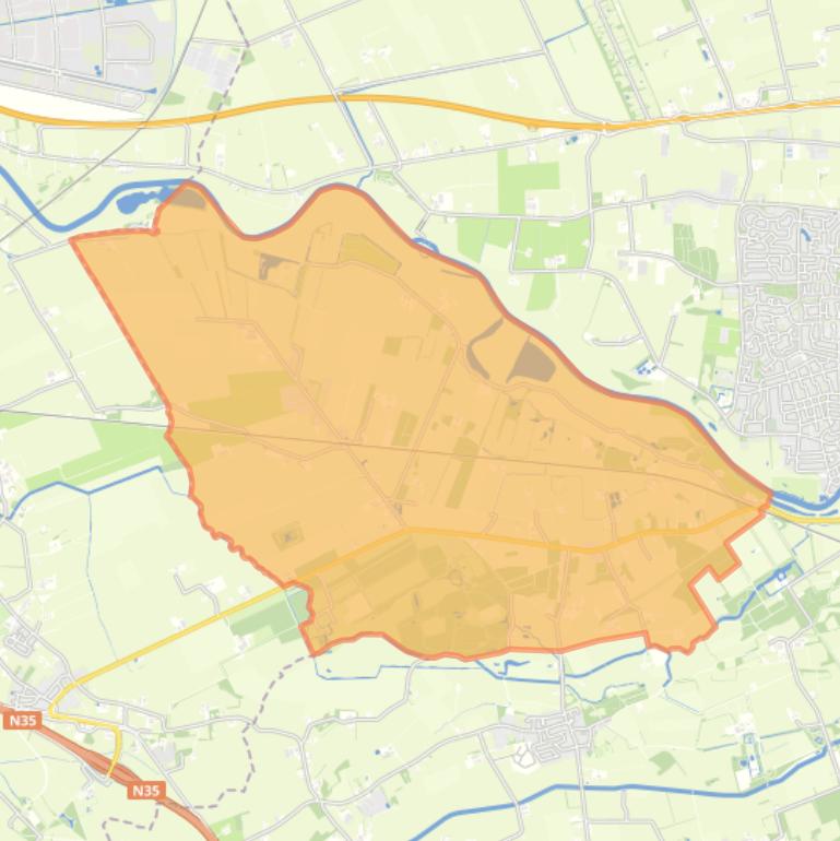 Kaart van de buurt Verspreide huizen Emmen-De Marshoek.