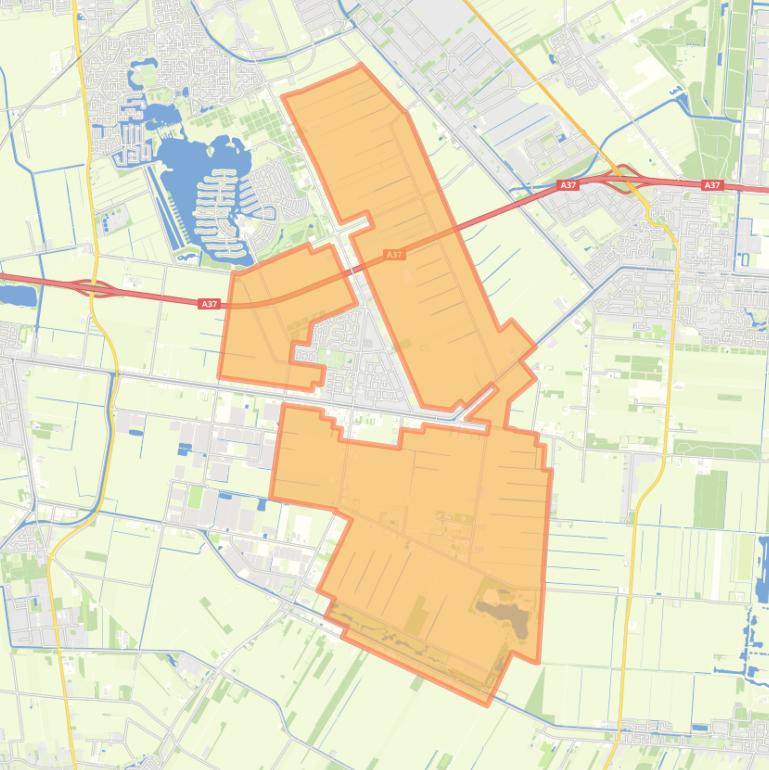 Kaart van de buurt Verspreide huizen Erica.