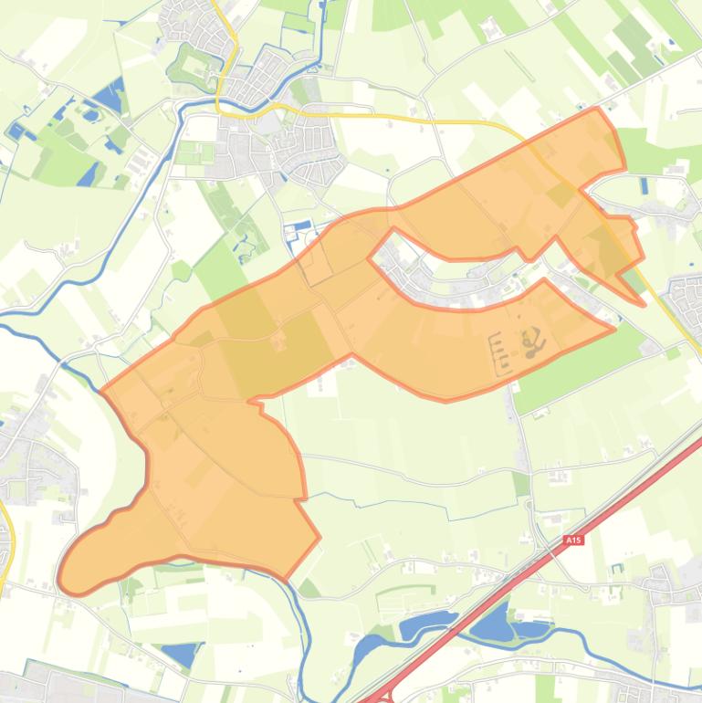 Kaart van de buurt Verspreide huizen Erichem.