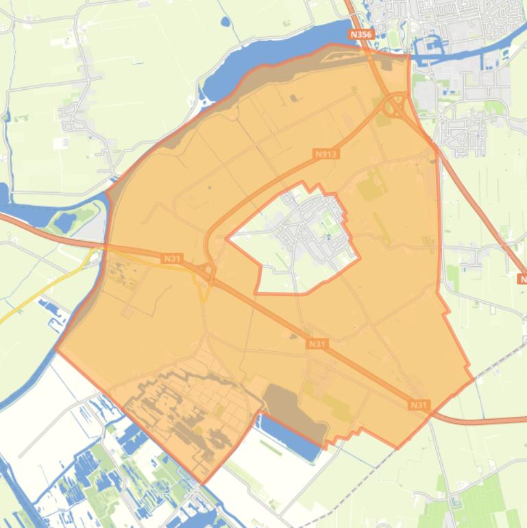 Kaart van de buurt Verspreide huizen Garyp.