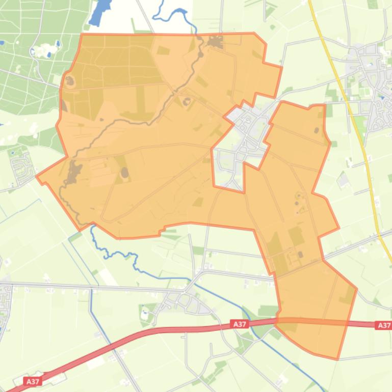 Kaart van de buurt Verspreide huizen Gees.