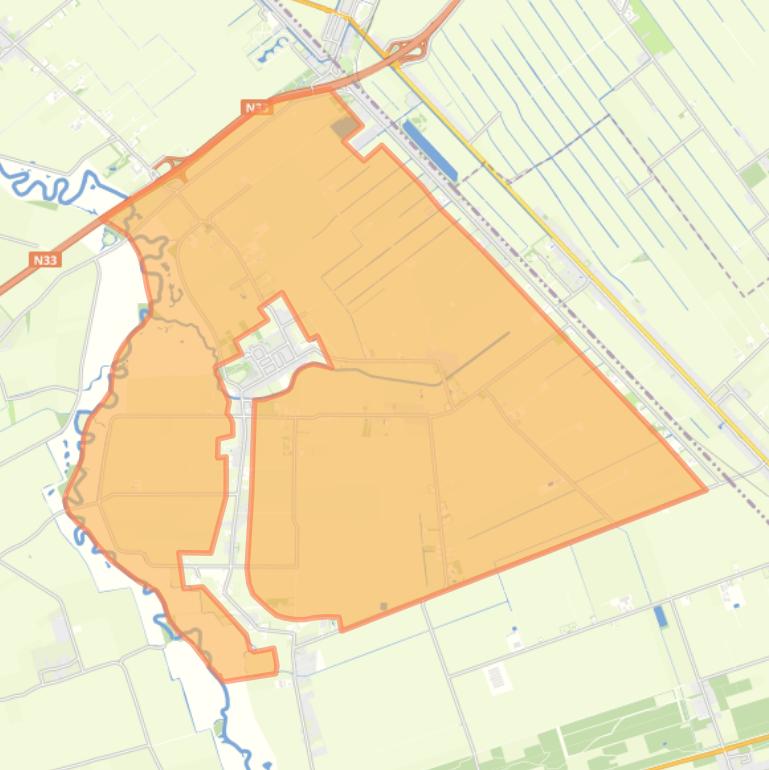 Kaart van de buurt Verspreide huizen Gieterveen.