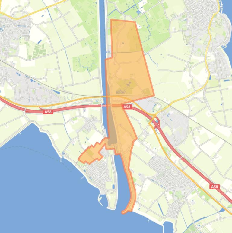Kaart van de buurt Verspreide huizen Hansweert.
