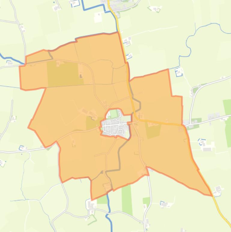 Kaart van de buurt Verspreide huizen Hantum.