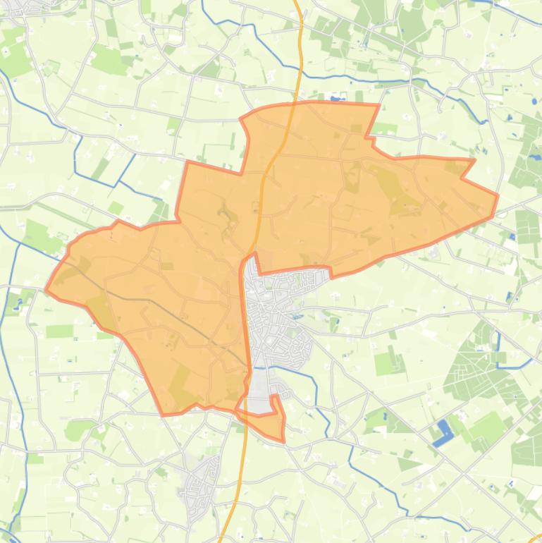 Kaart van de buurt Verspreide huizen Hengelo en Noordink.