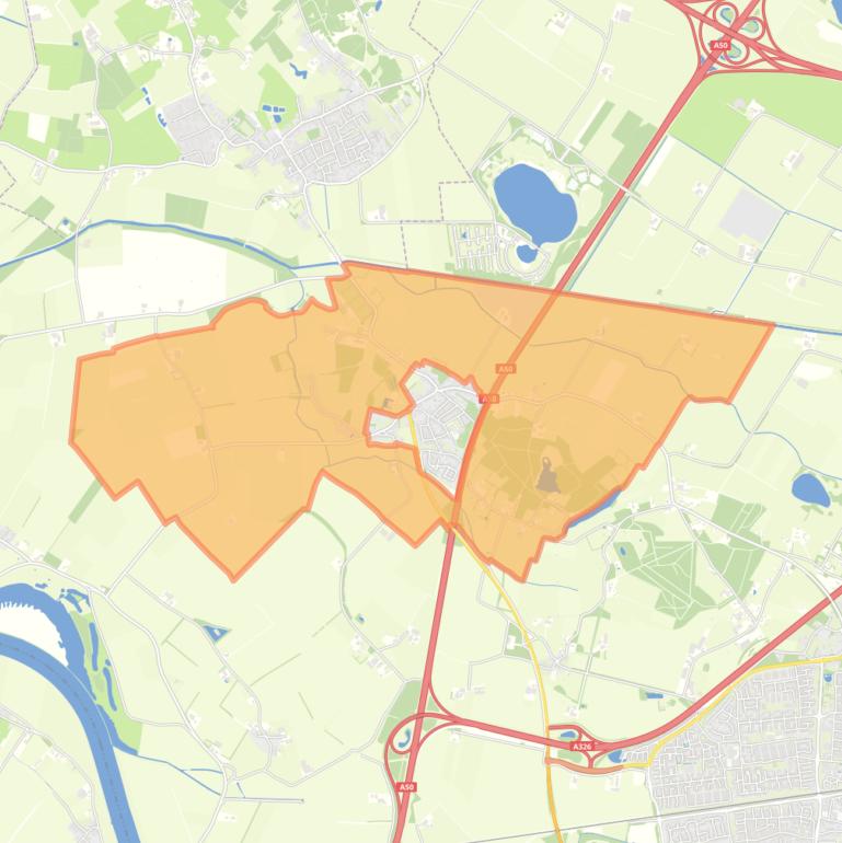 Kaart van de buurt Verspreide huizen Hernen.