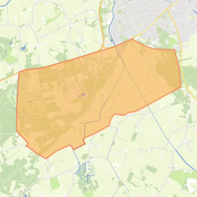 Kaart van de buurt Verspreide huizen Het Veen en Grote Veld.