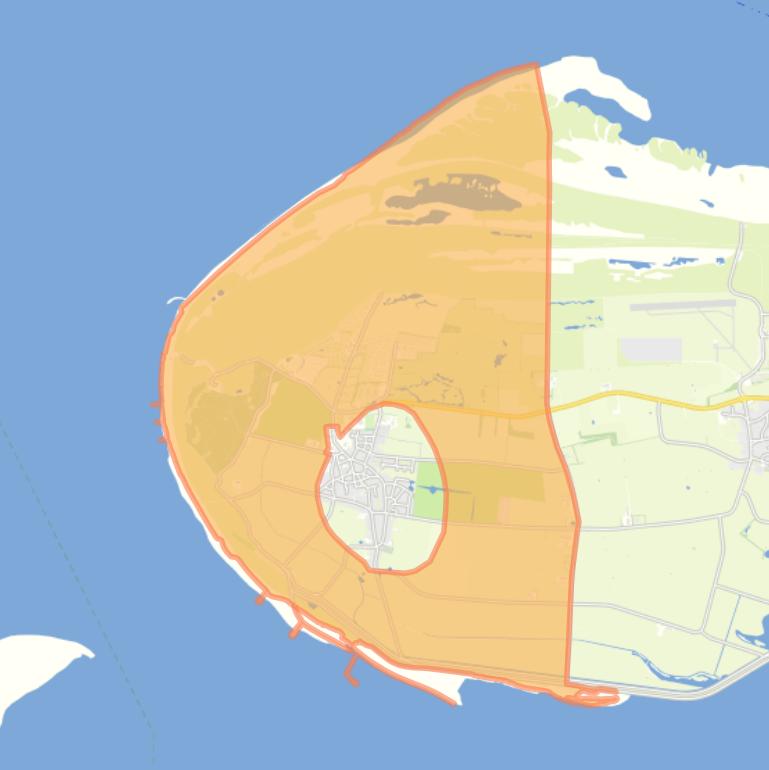 Kaart van de buurt Verspreide huizen Hollum.
