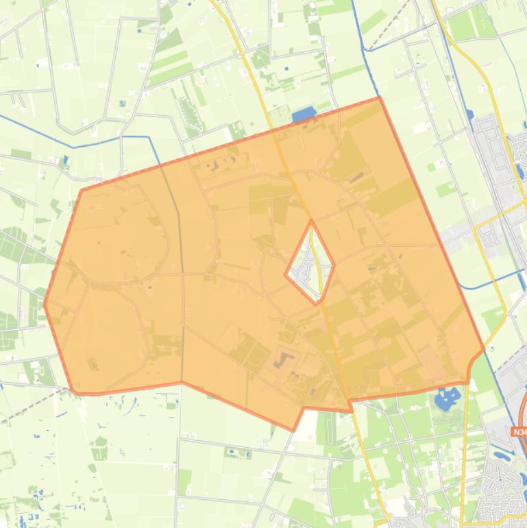Kaart van de buurt Verspreide huizen Hooge-Hexel.