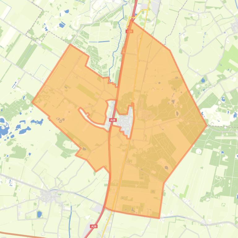 Kaart van de buurt Verspreide huizen Hooghalen.