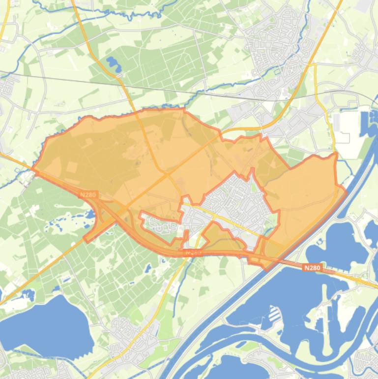 Kaart van de buurt Verspreide huizen Horn.