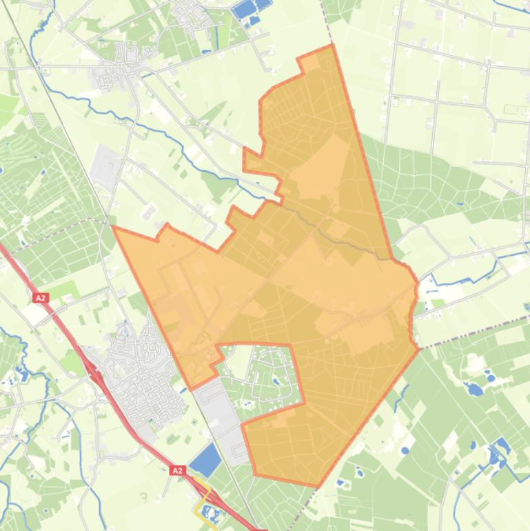 Kaart van de buurt Verspreide huizen Hugten.