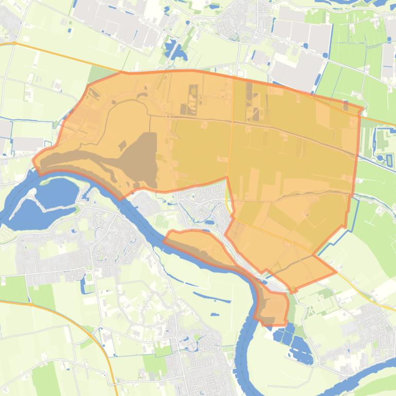 Kaart van de buurt Verspreide huizen in de polder Aalst.